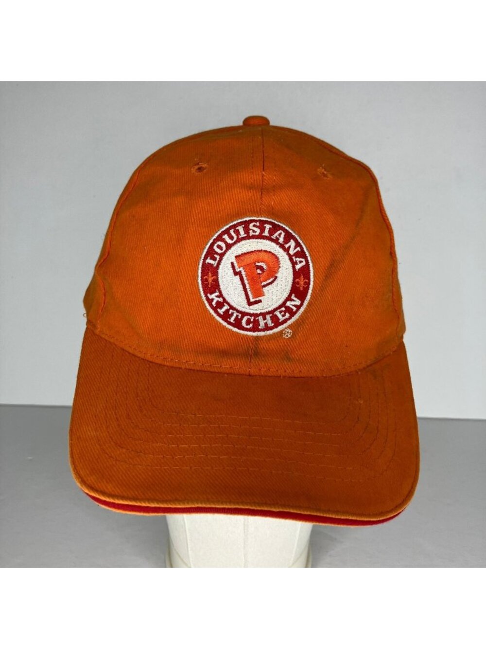 Popeyes Hat Baseball Cap Men's Adjustable Orange Louisiana Kitchen Logo